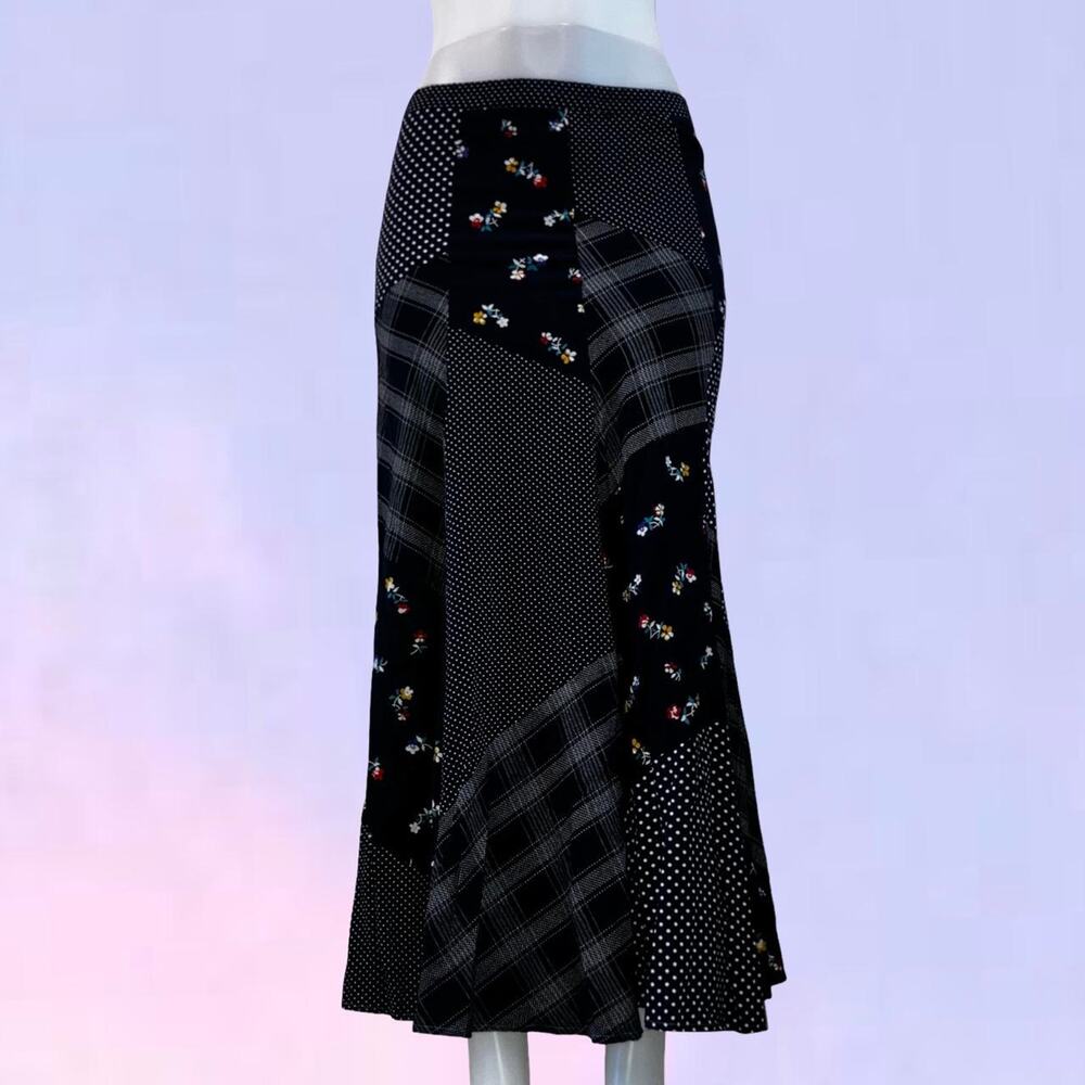 Vintage 90s y2k patchwork floral maxi skirt